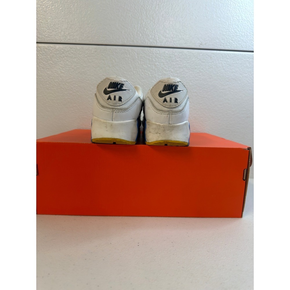 Nike Air Max 90‎ White  Multi Color Psychic Blue 7W #2404 - Picture 4 of 6